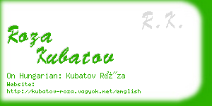 roza kubatov business card